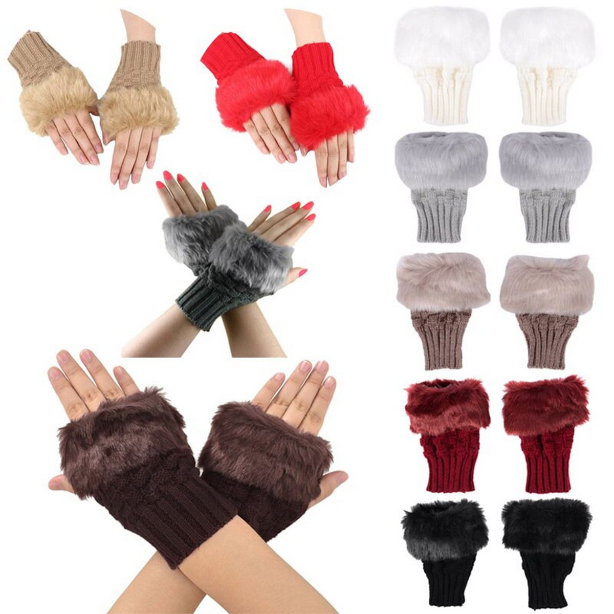 Half Finger Furr Gloves