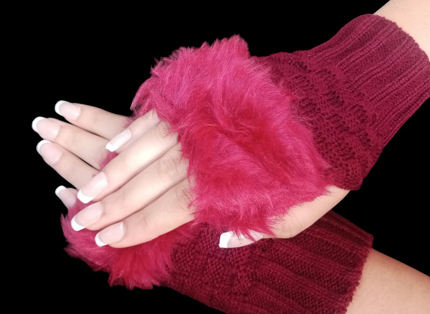 Half Finger Furr Gloves