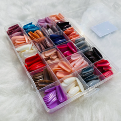 576 Pcs Box Colorful Artifical Nails Acrylic Full Cover Nail With Nail Glue