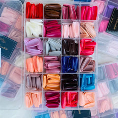 576 Pcs Box Colorful Artifical Nails Acrylic Full Cover Nail With Nail Glue